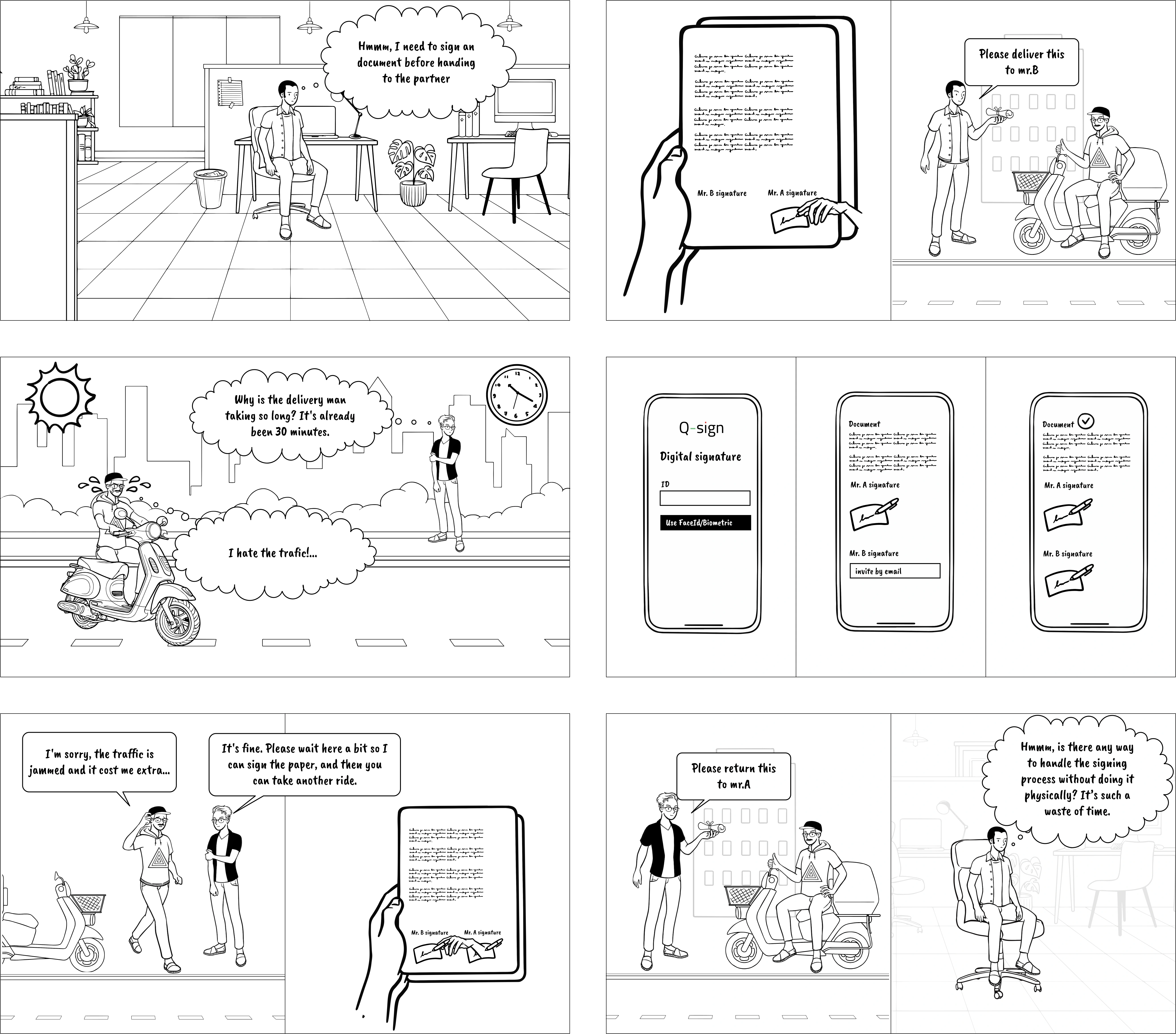 Q-Sign storyboard